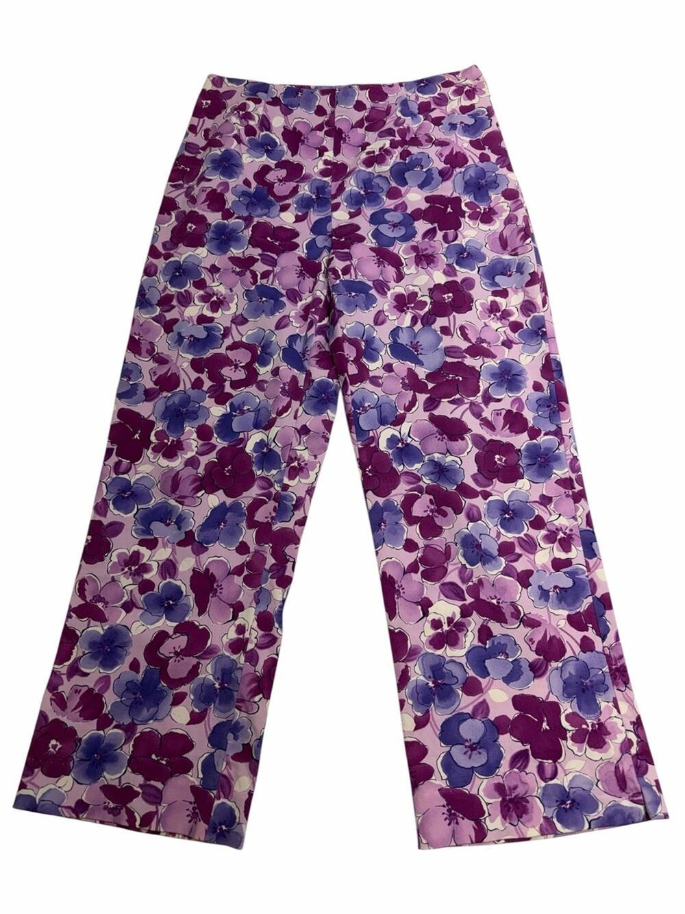 SAMANTHA Women’s 8P Purple Floral Crop Pant
